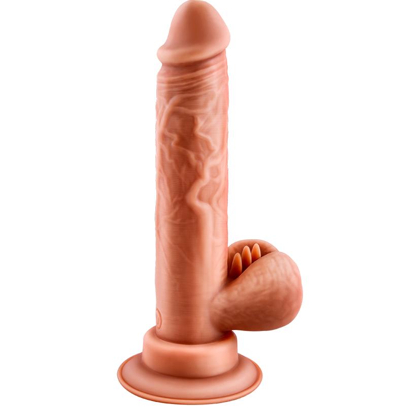 ซิลิโคน TPE - อุปกรณ์กระตุ้นความรู้สึก Dildo Scorpio Thrusting Realistic (สีเบจ) ของเล่นทางเพศสำหรับผู้หญิง