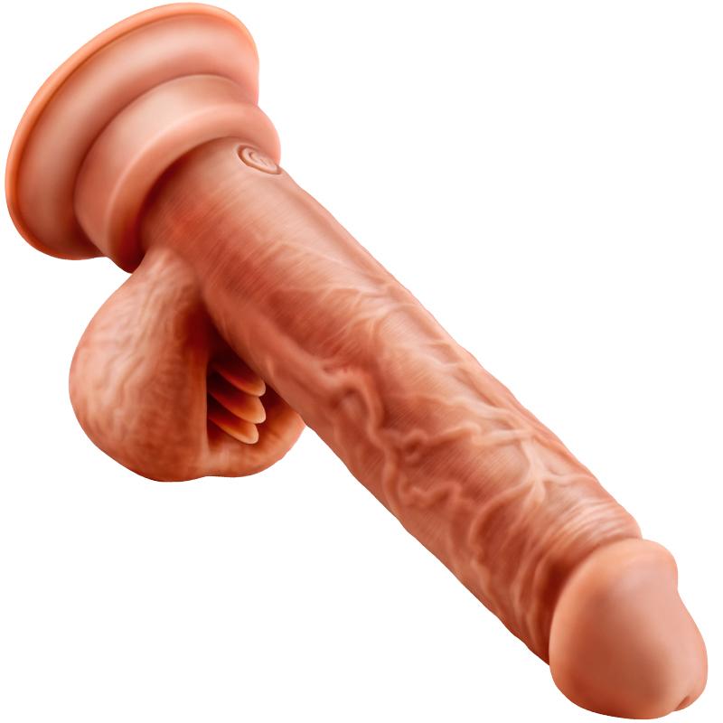 ซิลิโคน TPE - อุปกรณ์กระตุ้นความรู้สึก Dildo Scorpio Thrusting Realistic (สีเบจ) ของเล่นทางเพศสำหรับผู้หญิง