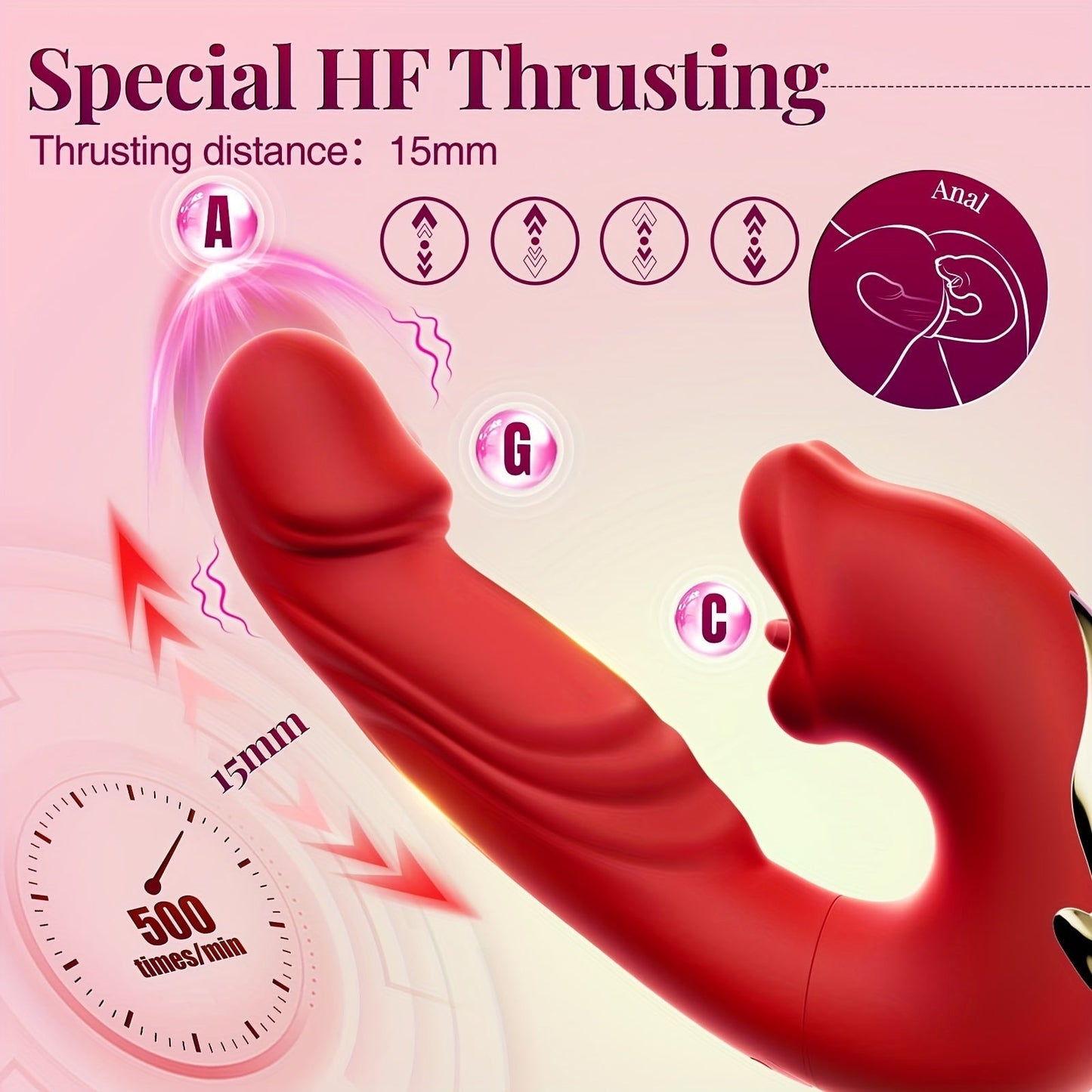 ของเล่นผู้ใหญ่แบบสั่นได้แบบสอดใส่ - เครื่องสั่น G-Spot สำหรับผู้หญิง ของเล่นทางเพศสำหรับผู้หญิงพร้อมโหมดสั่นและสอดใส่และเลีย 7 โหมด ของเล่นรูปทรงลิ้นสำหรับผู้หญิงเพื่อกระตุ้นคลิตอริส อุปกรณ์สอดใส่สำหรับผู้ใหญ่ ของเล่นทางเพศรูปดอกกุหลาบ
